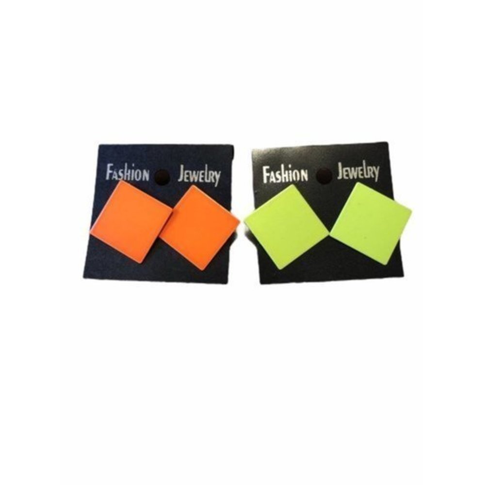Fashion Jewelry Stud Earrings Women Green Orange 80s‎ Retro Lot